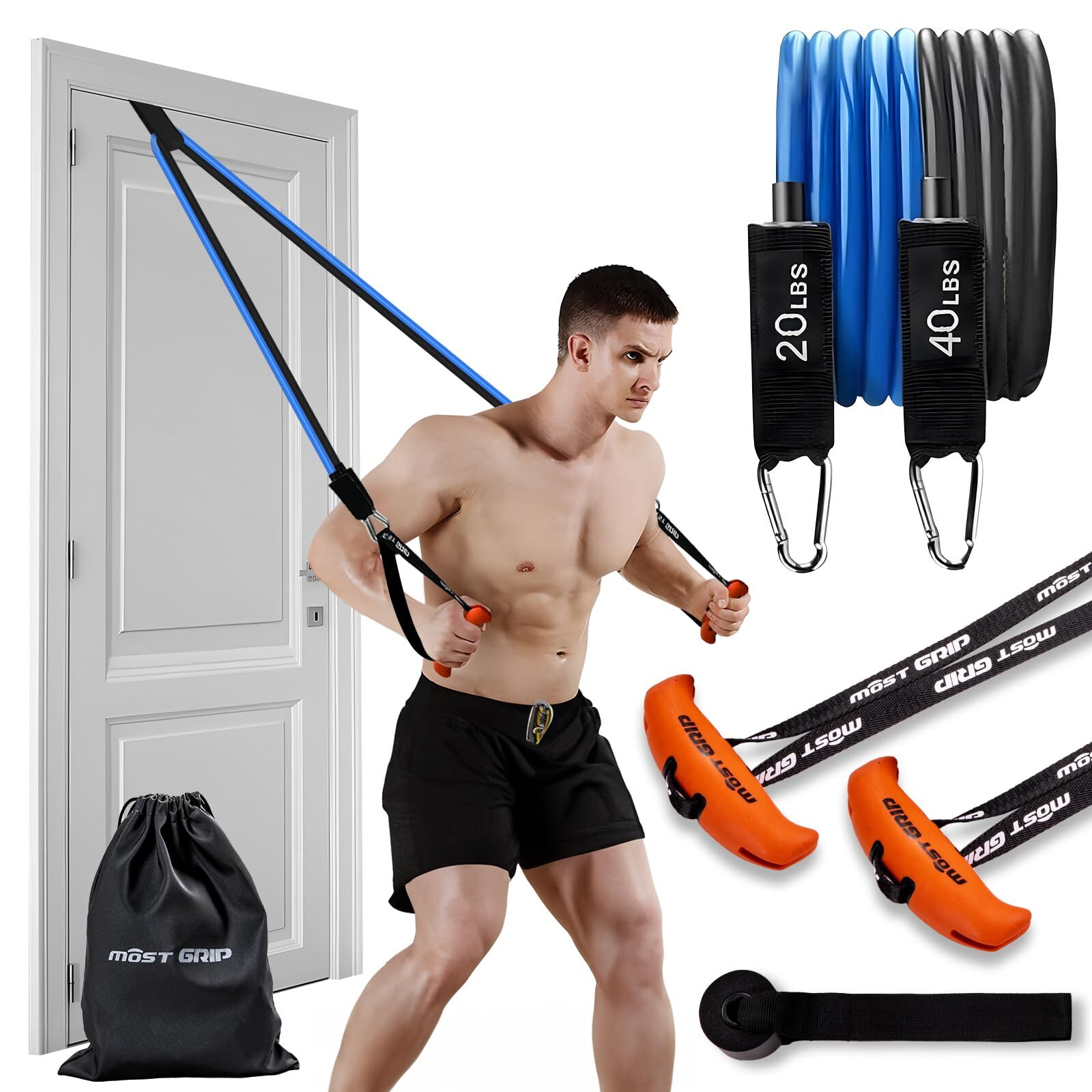 Kcross Door Anchor Strap for Resistance Bands with Handles and Stretch Bands for Home Workouts