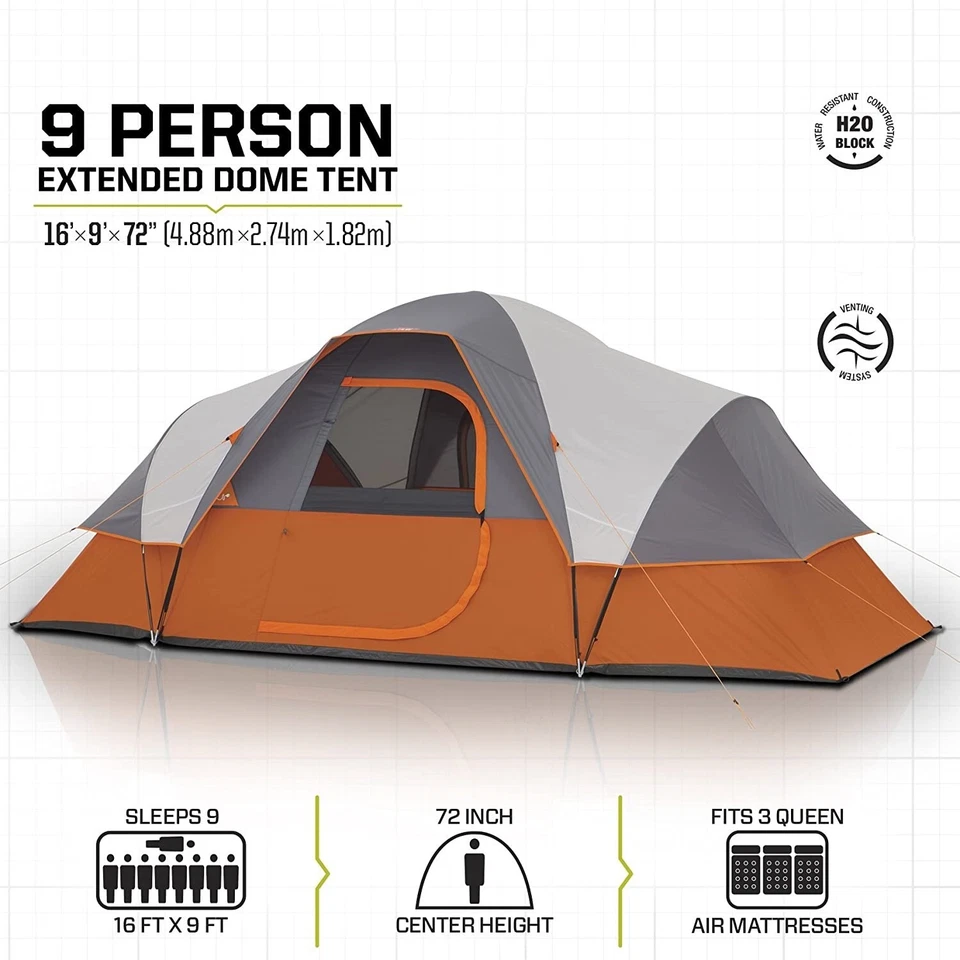 Tienda De Campaña Con Cabina Para 9 Personas Para Acampar Al Aire Libre NUEVO. Foto 2 de 4