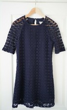 Navy Blue Lace Crochet Mini Shift Dress - Forever21, Size Small