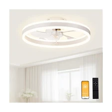 VOLISUN Low Profile Ceiling Fans with Lights and Remote, 19.7in Flush Mount C...