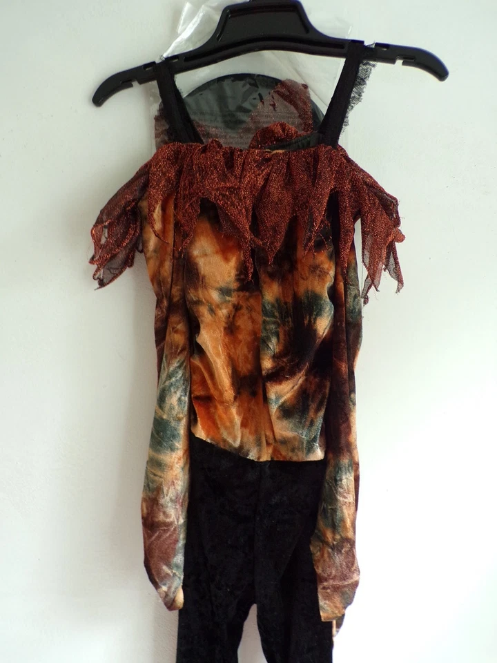 Костюм на Хэллоуин для девочек размер 4–6 веселый ведьма велюровый комбинезон и шляпа нарядный костюм   - Изображение 2 из 4