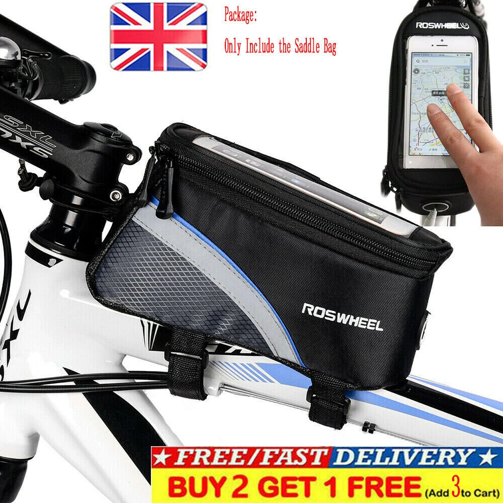 ROSWHEEL Bike Top Tube Bag 6 Phone Touch Holder Waterproof