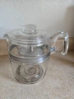 Vintage Pyrex Flameware 7759 Glass 9 Cup Percolator Coffee Pot missing metal top