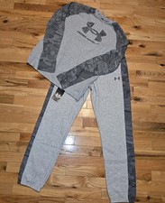 Under Armour Boys Reaper Camo Jogger Set YXL Mod Gray Pockets Drawstring NEW