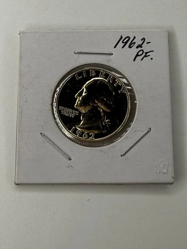 🔥 $0.99 NO RESERVE 🔥 1962 Proof Washington Quarter 90% Silver GEM US