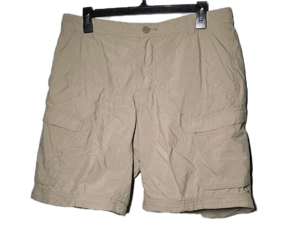 REI Co-op Men’s Cargo Hiking Shorts Size 34 Nylon Beige Tan Taupe Lightweight