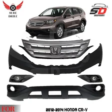 Front Bumper Cover Fascia & Grille Assembly Kit For 2012-2014 Honda CR-V