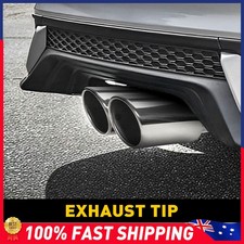 Car Dual Exhaust Pipe Tip Tail Muffler Steel Stainless Chrome Round Accessor