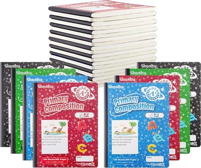 48Pack Primary Composition Notebook Grades K-2 Writing Workbook Spiral Notebook