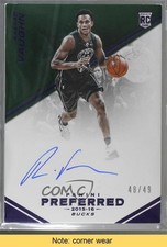 2015-16 Panini Preferred Auto Purple 48/49 Rashad Vaughn #123 Auto READ 4v2