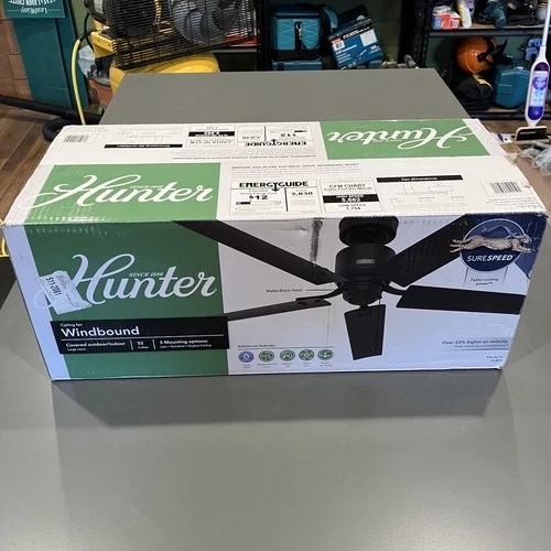 Hunter Fans - Windbound - Unopened 52 Inch 5 Blade Ceiling Fan and Pull Chain In - Picture 3 of 6