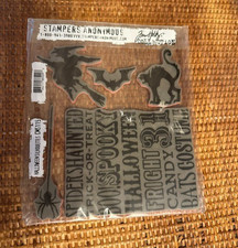 Stampers Anonymous Tim Holtz Cling Stamps Halloween Silhouettes CMS 115