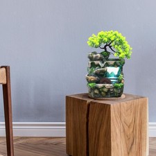 Tischbrunnen mit leichtem Harzornament für Schlafzimmer, dekorativ