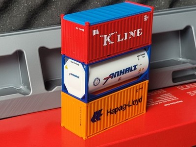 3x 20 FT Container 1x Hapag-Lloyd ,  1x Anhalt Tank , 1x K'Line open top im Set-