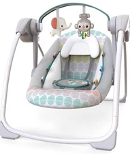 Bright Starts Whimsical Wild Compact Portable Automatic 6 Speed Baby Swing