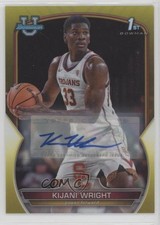 2022 Bowman U Chrome Prospect Yellow Refractor 4/75 Kijani Wright #51 Auto 5l1