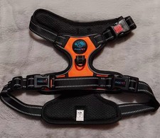 PHOEPET Upgraded No Pull Dog Harness Reflective Adjustable Vest Medium Orange