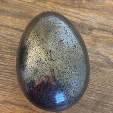 6&rdquo; Metallic Ceramic Egg Speckled Black Copper Studio Art Large Easter