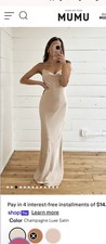 Show Me Your Mumu Tuscany Maxi Slip Dress Color Champagne Luxe Satin Size XS