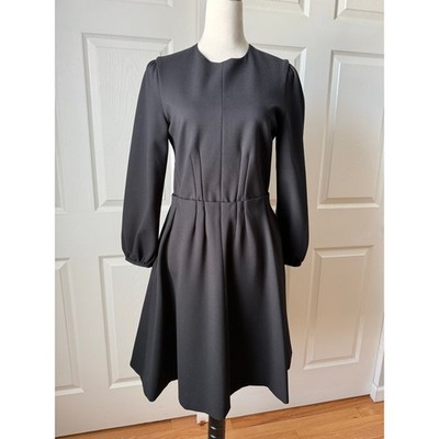 Rochas Paris Structured Black Fit & Flare Dress Made in Italy IT 44 | Designer