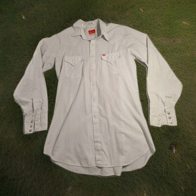 ELY Plains Vintage Men Shirt Pearl Snap Striped Cowboy Western SZ 37 Rodeo