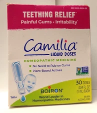 Boiron Camilia Teething Drops Painful Gums and Irritability - 30 Ct exp 12/25