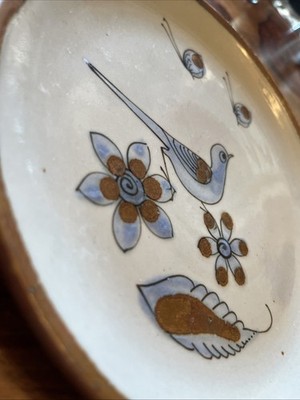 Vintage Ken Edward s Tonal Mexico Plate 7.5  Bird Butterflies Flowers
