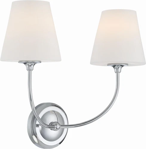 Libby Langdon Sylvan Polished Chrome 2-Light Wall Sconce - Picture 4 of 7