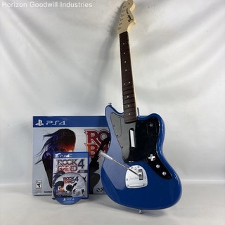 IOB PS4 Rock Band Rivals Wireless Fender Jaguar Bundle (Incomplete) POWERS ON!