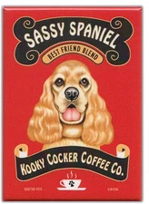 Retro Pets Sassy Spaniel (Cocker Spaniel Buff) Fridge Magnet