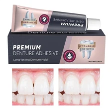 Fake Teeth Glue Long Hold Fake Teeth Glue Cream Partials Adhesive Comfort