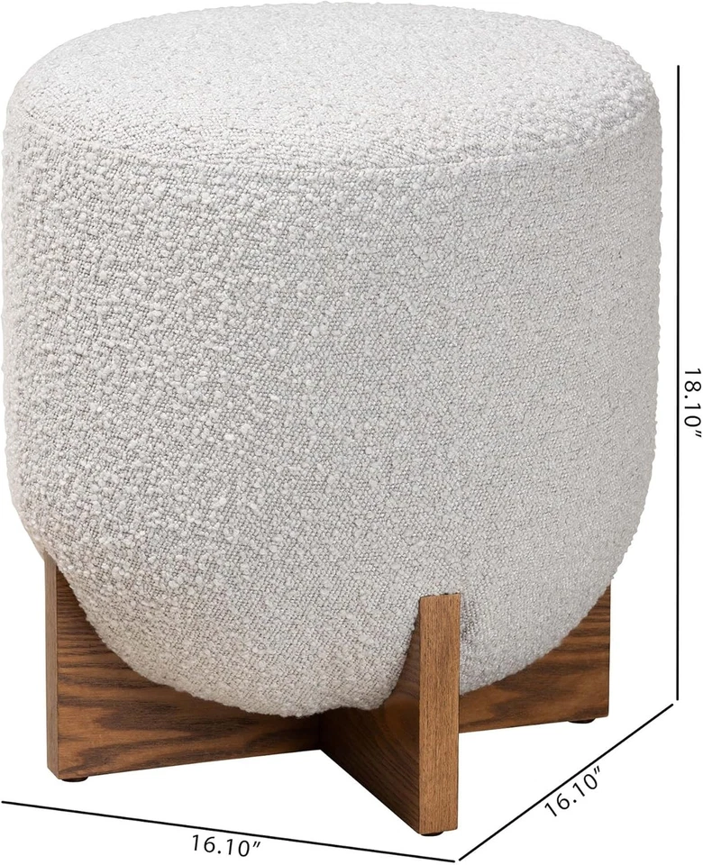 Baxton Studio Fisk 16.1"D x 16.1"W x 18.1"H, Light Grey/Walnut Brown - Image 3 of 4