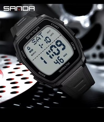 SANDA Fashion Electronic Waterproof Night Light  Digital watch