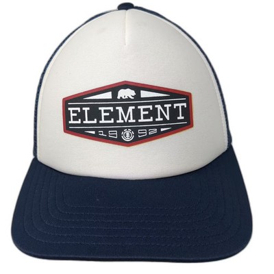 Element Trucker Hat White Blue OS Snapback Mesh Foam Front Bear Logo Patch 1992