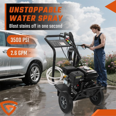 #ad 3500 PSI 212cc Gas Pressure Washer Gas Powered Washer 2.6 GPM 5 Nozzles 240BAR $243.39