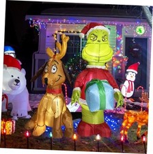 4 FT Christmas Inflatable Xmas Thief with His Dog, Christmas Blow Up Yard