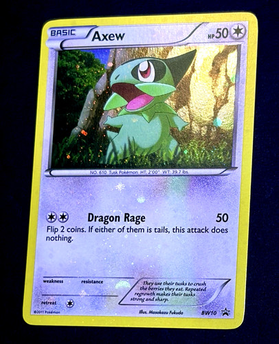2011 Pokemon AXEW Black Star Promo Set COSMOS HOLO Bleed Card BW10 Perfect SWIRL