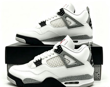 Jordan 4 Retro "White Cement" Men's Mid Top Basketball Shoes Us Size 7-12