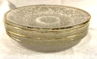 6 VTG 7” Anchor Hocking Glass Clear Sandwich Salad Luncheon Plates 22k Gold Trim
