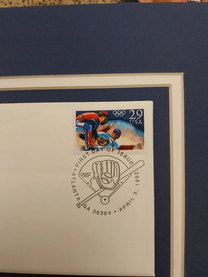 First Day of Issue USPS Post Office Envelope 1992 Olympics Baseball $.29 Stamp - Image 3 of 4