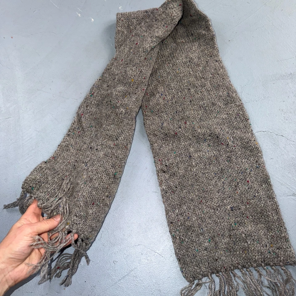 De Colección Pendleton 100% Lana Virgen Bufanda Gris Flecos EE. UU. Invierno Moteado Cálido Acogedor Foto 3 de 4