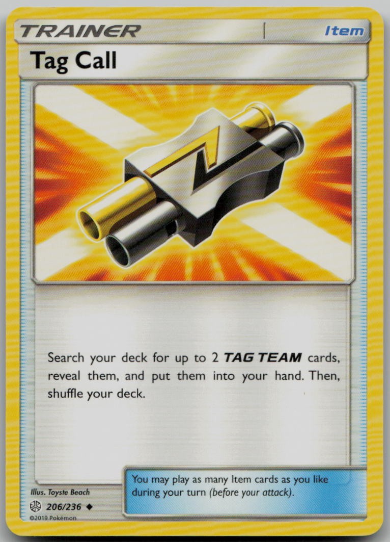 Tag Call 206/236 Uncommon SM - Cosmic Eclipse LP Pokemon