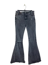 SER.O.YA Izzi Flare Jeans 27 Gray Castlerock Low Rise Bell Bottom Denim