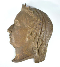 ANTIQUE KENRICK & SONS CAST IRON QUEEN VICTORIA DIAMOND JUBILEE PLAQUE 1897