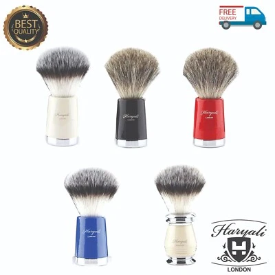 HARYALI LONDON Luxus Herren Echt Dachshaar Borsten Bart Nass Rasierpinsel mit Geschenkbox