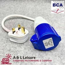 UK Mains Adaptor Cable 13a To 16a Fly Lead Hook Up Camp Caravan Generator PO107A