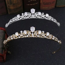 2.6cm Tall CZ Crystal Tiara Crown Wedding Bridal Queen Princess Prom  For Women