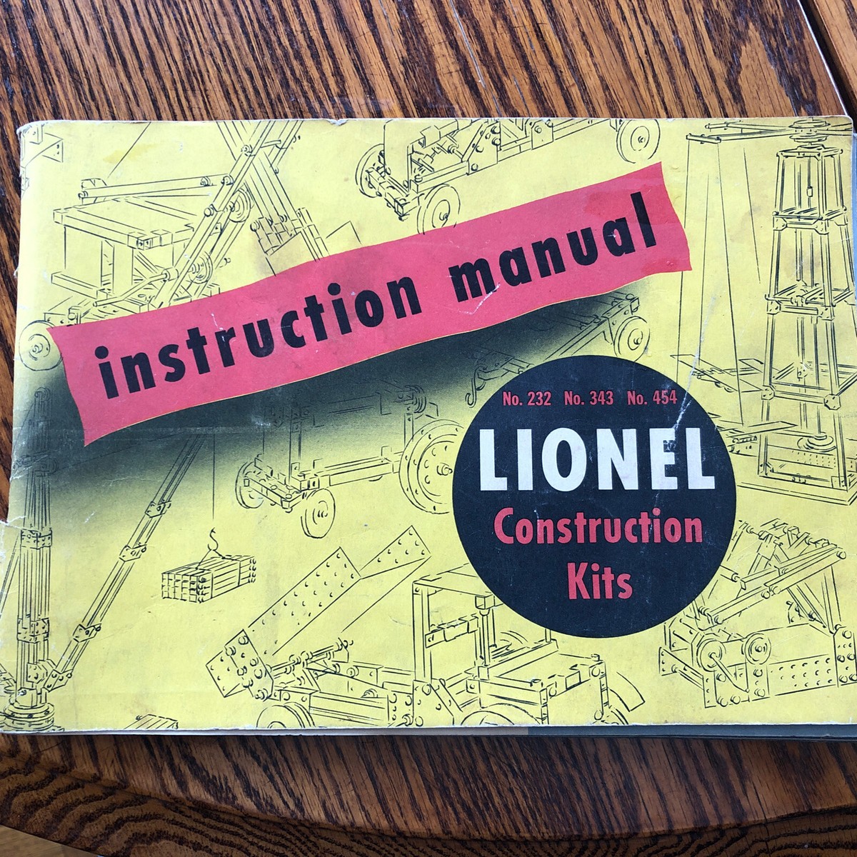VINTAGE LIONEL CONSTRUCTION KITS 232, 343, 454, INSTRUCTION MANUAL