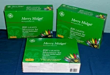 Lot (3) Merry Midget Multi-Color 100 Light String Miniature Set 33' Long NIB