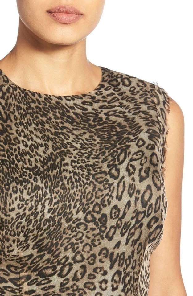 Vestido de organza cintura fruncida estampado leopardo tartán rosa 14 Foto 3 de 4